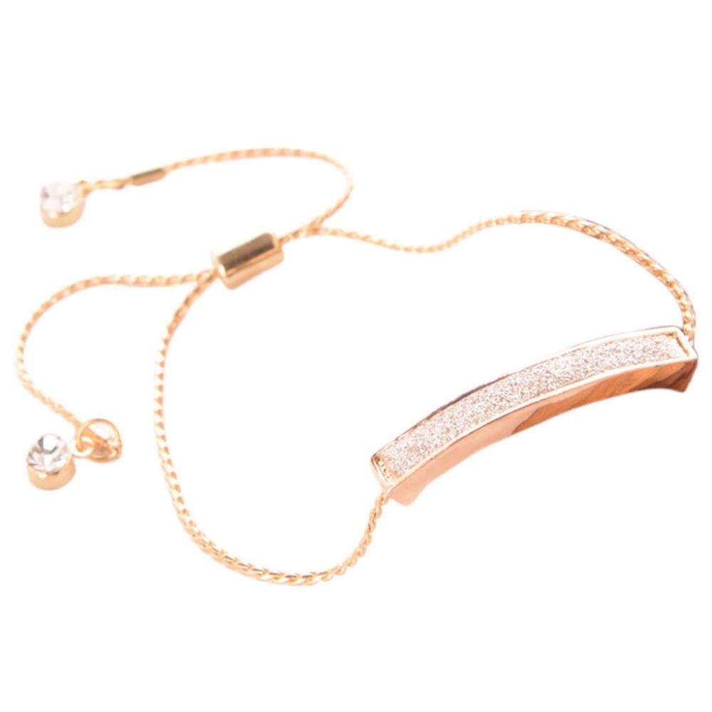 Adjustable steel wire pave crystal bracelet Gold